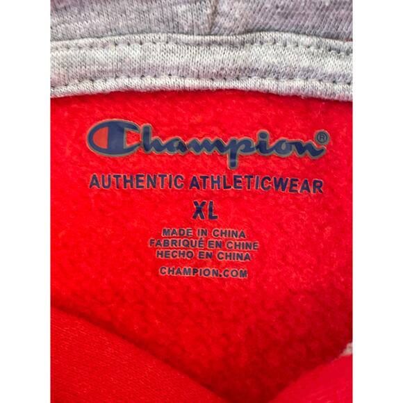 Champion Hoodie Boys XL Red Authentic Athletic with Pocket - Picture 4 of 5